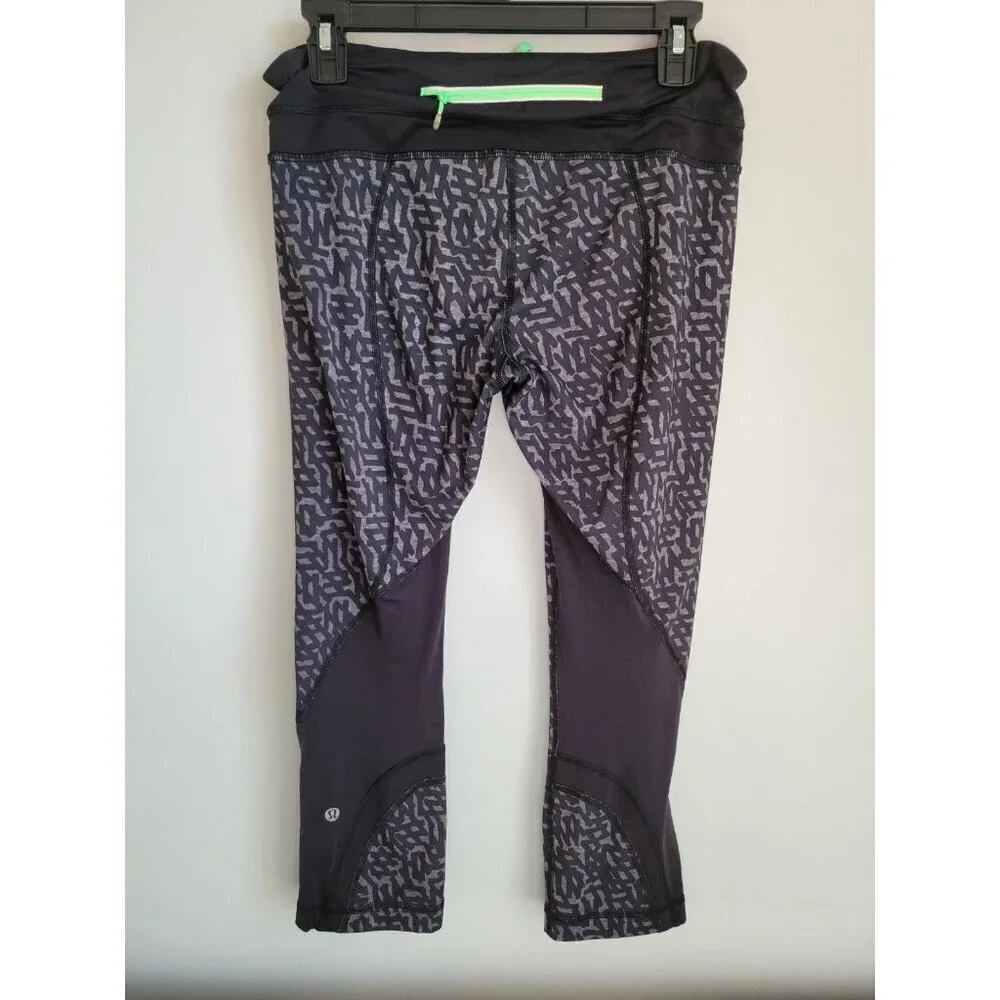 Lululemon Run Inspire Crop II Full-on Luxtreme Heathered Net Pop Black 8